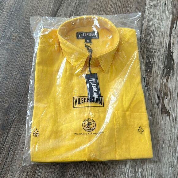 Vilebrequin Men’s Caroubis Long Sleeve Linen Button Front Shirt Size S NWT - Picture 2 of 3